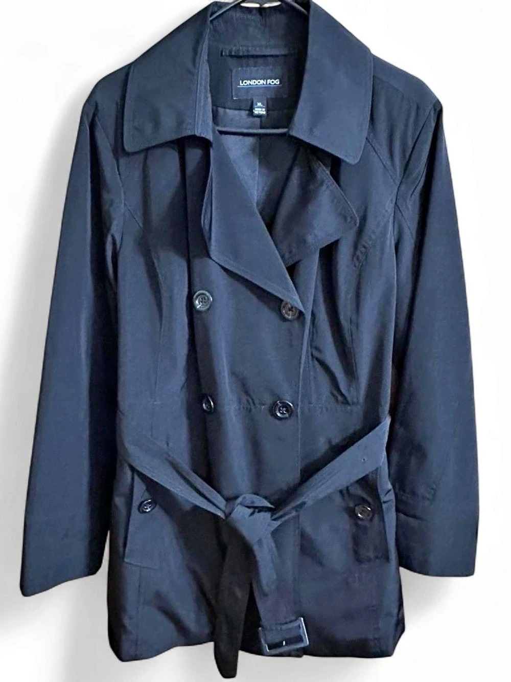 London Fog Trench Coat Style Women’s Jacket in Black XL Like New